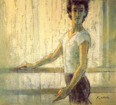At the Window, Gemälde, Öl auf Holzplatte