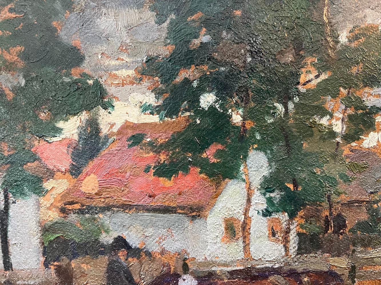 Escena del pueblo - Painting Impresionista de Ferenc Gaal