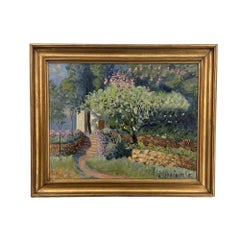 Hungarian Post-Impressionist Gardens, Oil on Board, Mid-20th Century