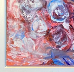 White Roses abstract expressionist painting of roses by Fereshteh Stoecklein