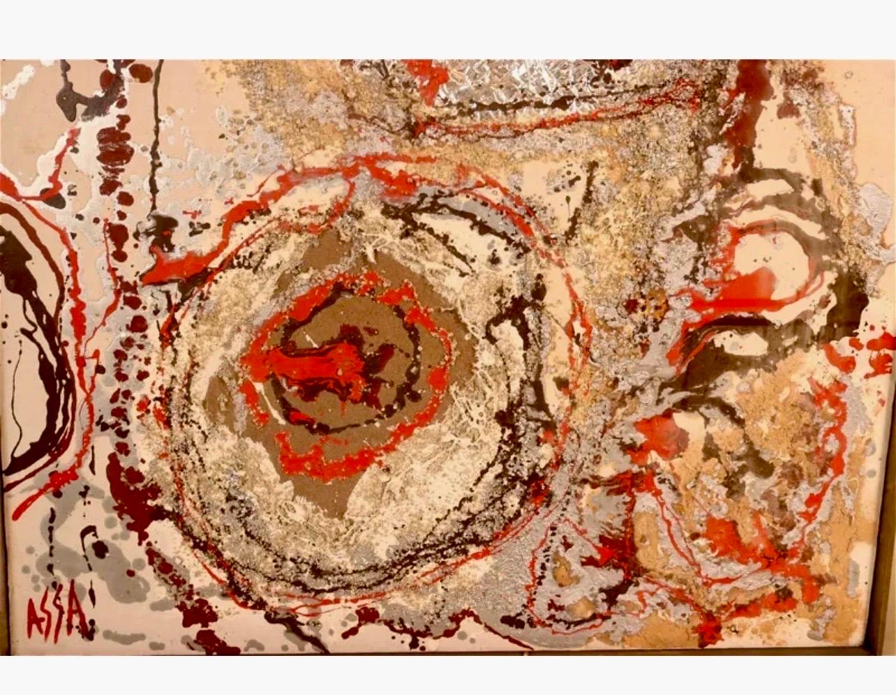 Pintura al óleo modernista persa iraní de Oriente Medio abstracta Fereydoun Assa en venta 8