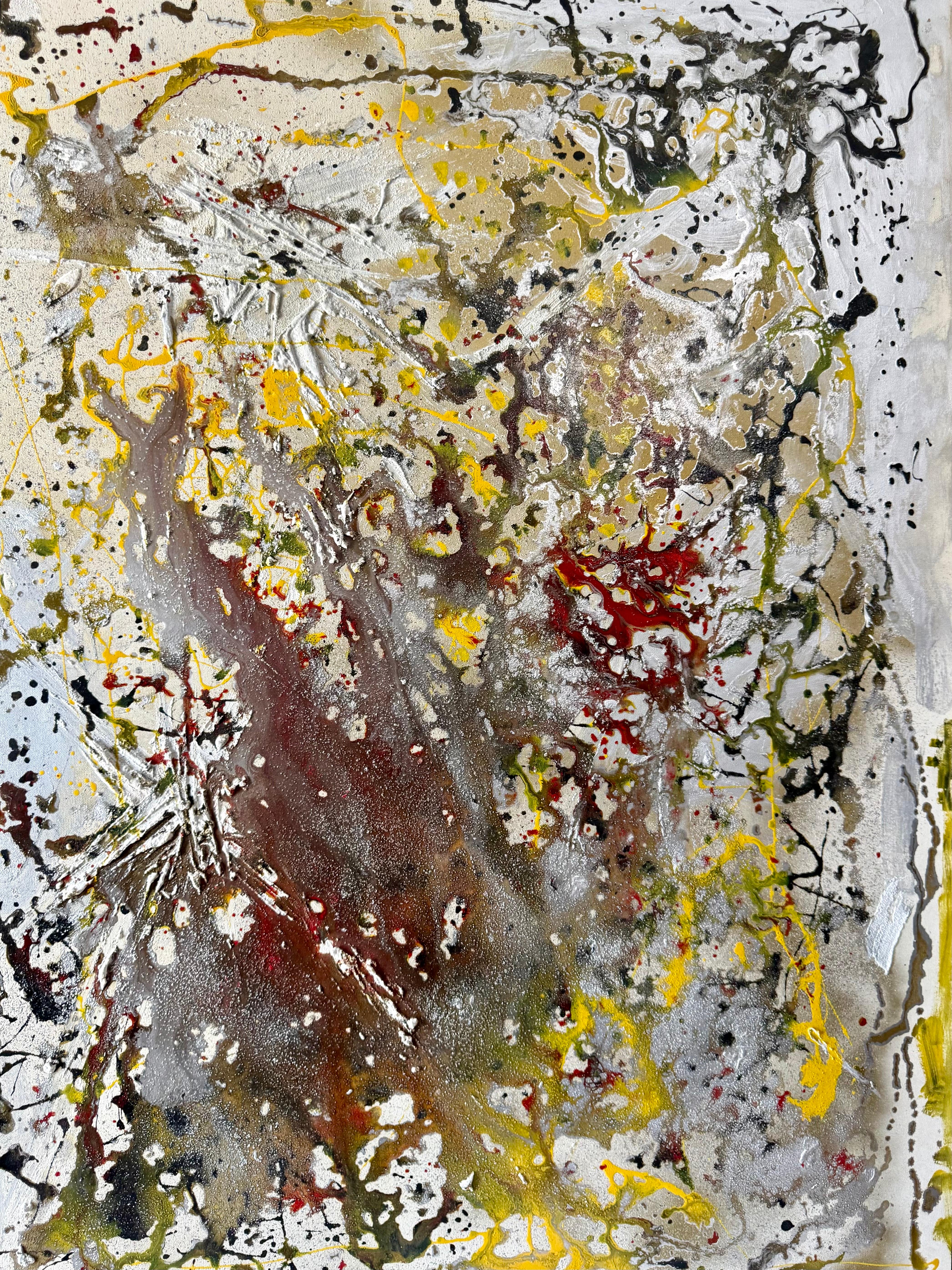 Pittura ad olio modernista persiana iraniana mediorientale astratta Fereydoun Assa in vendita 10