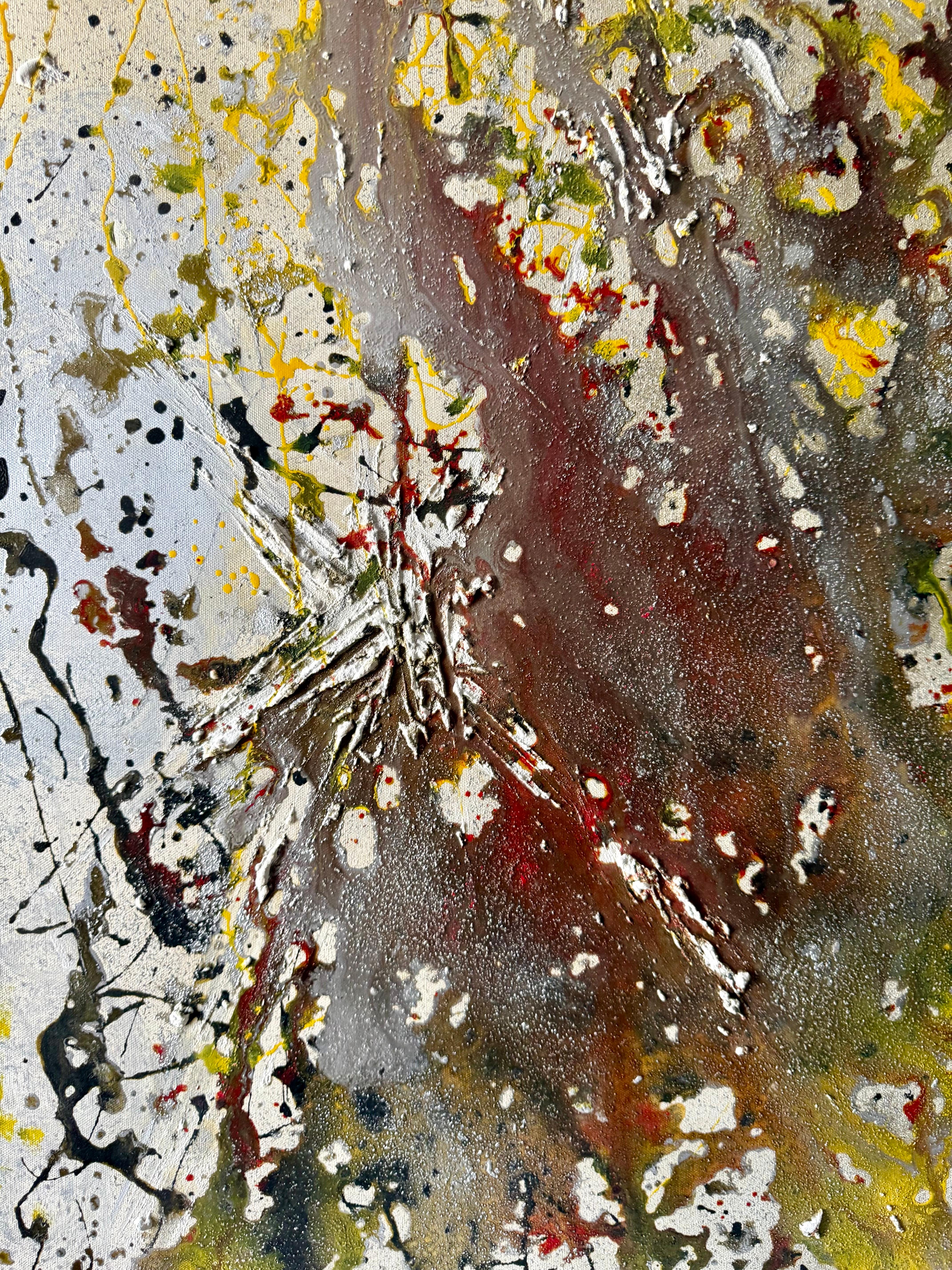 Pittura ad olio modernista persiana iraniana mediorientale astratta Fereydoun Assa - Painting Moderno di Fereydoun Rahimi Assa