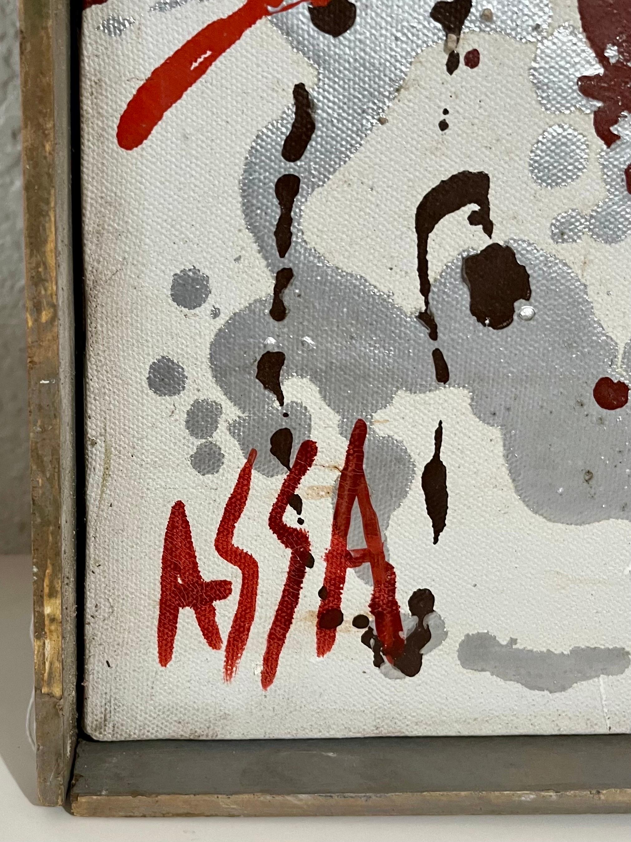 Pintura al óleo modernista persa iraní de Oriente Medio abstracta Fereydoun Assa - Abstract Painting Beige de Fereydoun Rahimi Assa
