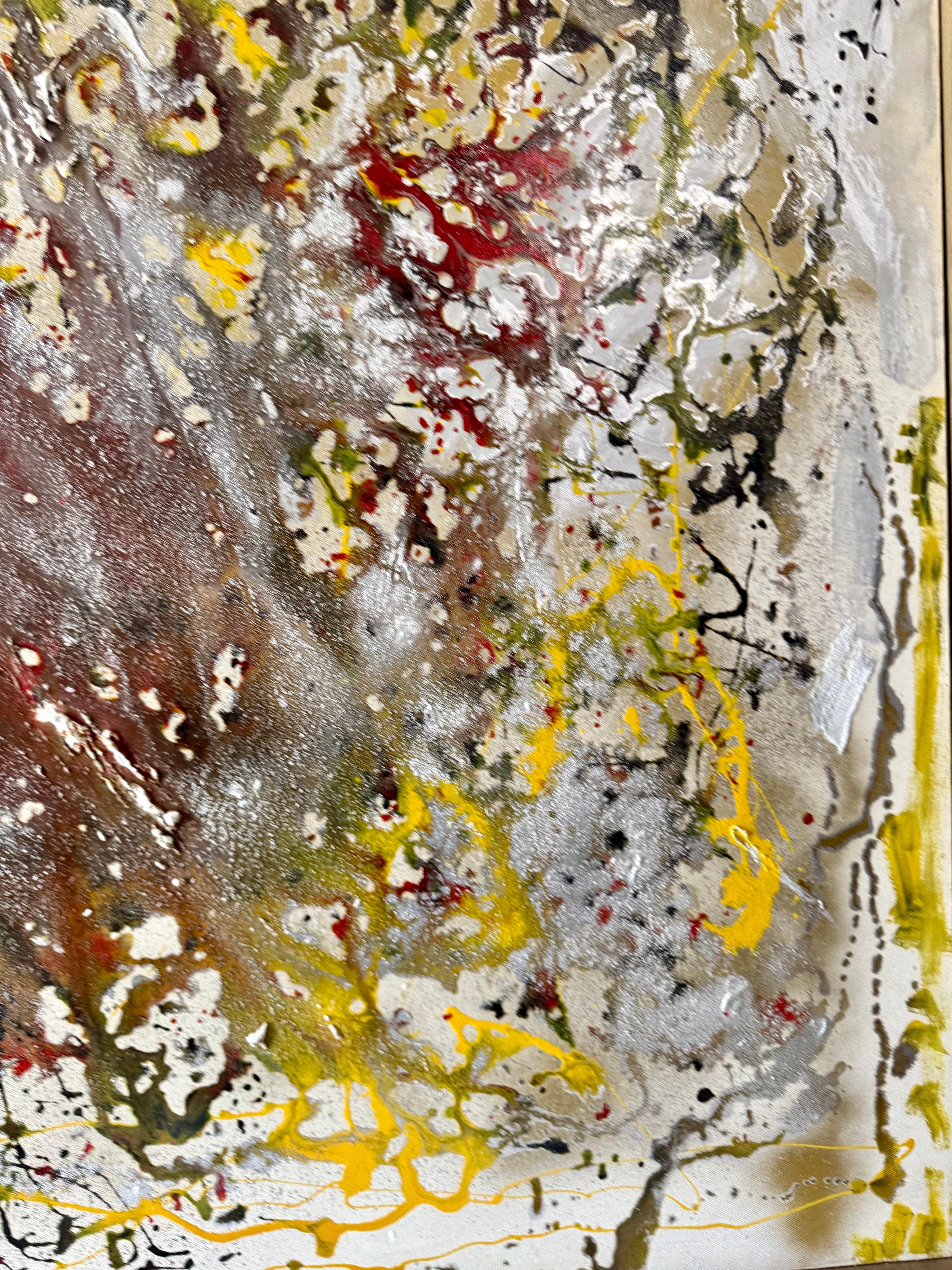 Pittura ad olio modernista persiana iraniana mediorientale astratta Fereydoun Assa - Abstract Painting Marrone di Fereydoun Rahimi Assa
