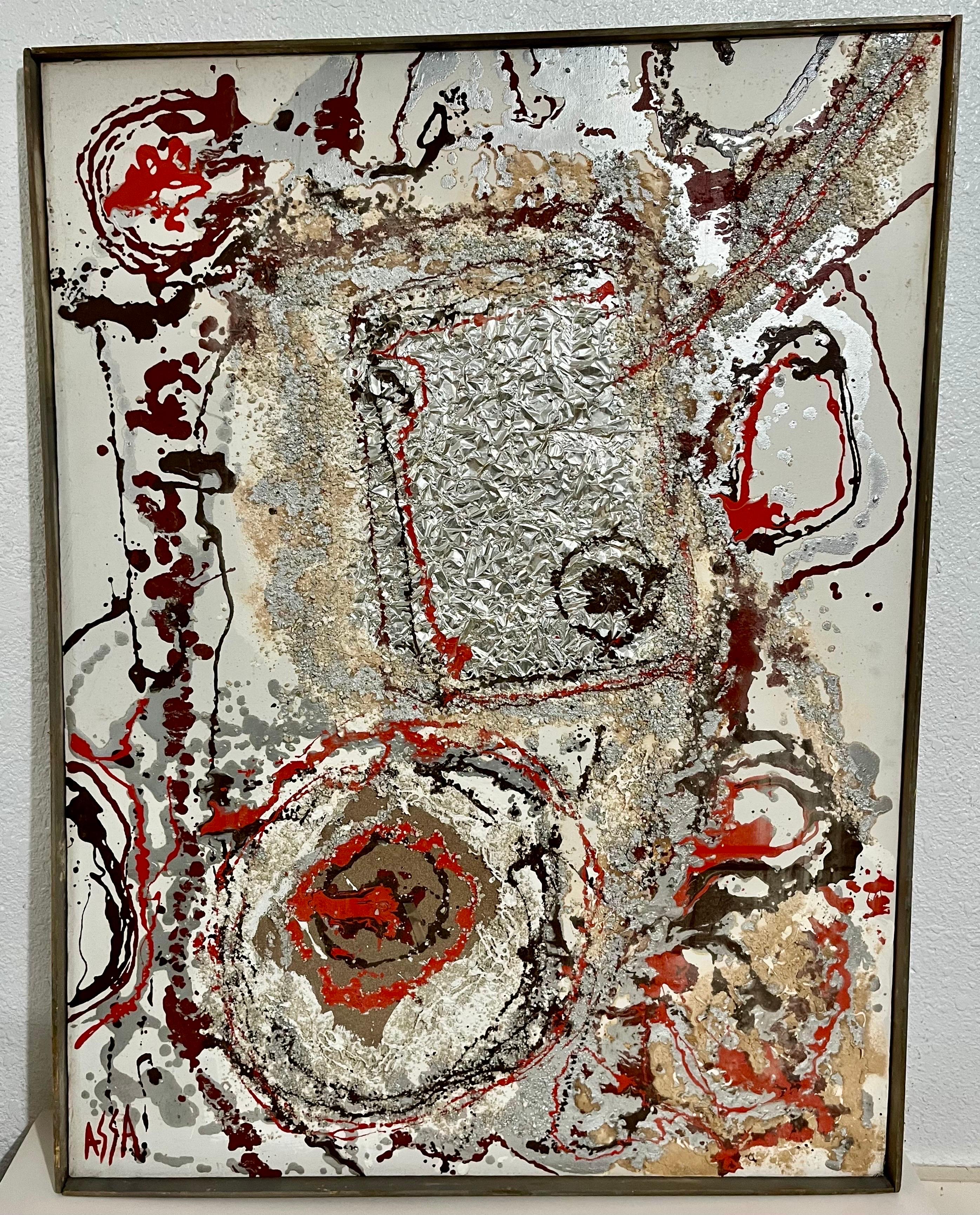 Pintura al óleo modernista persa iraní de Oriente Medio abstracta Fereydoun Assa en venta 2