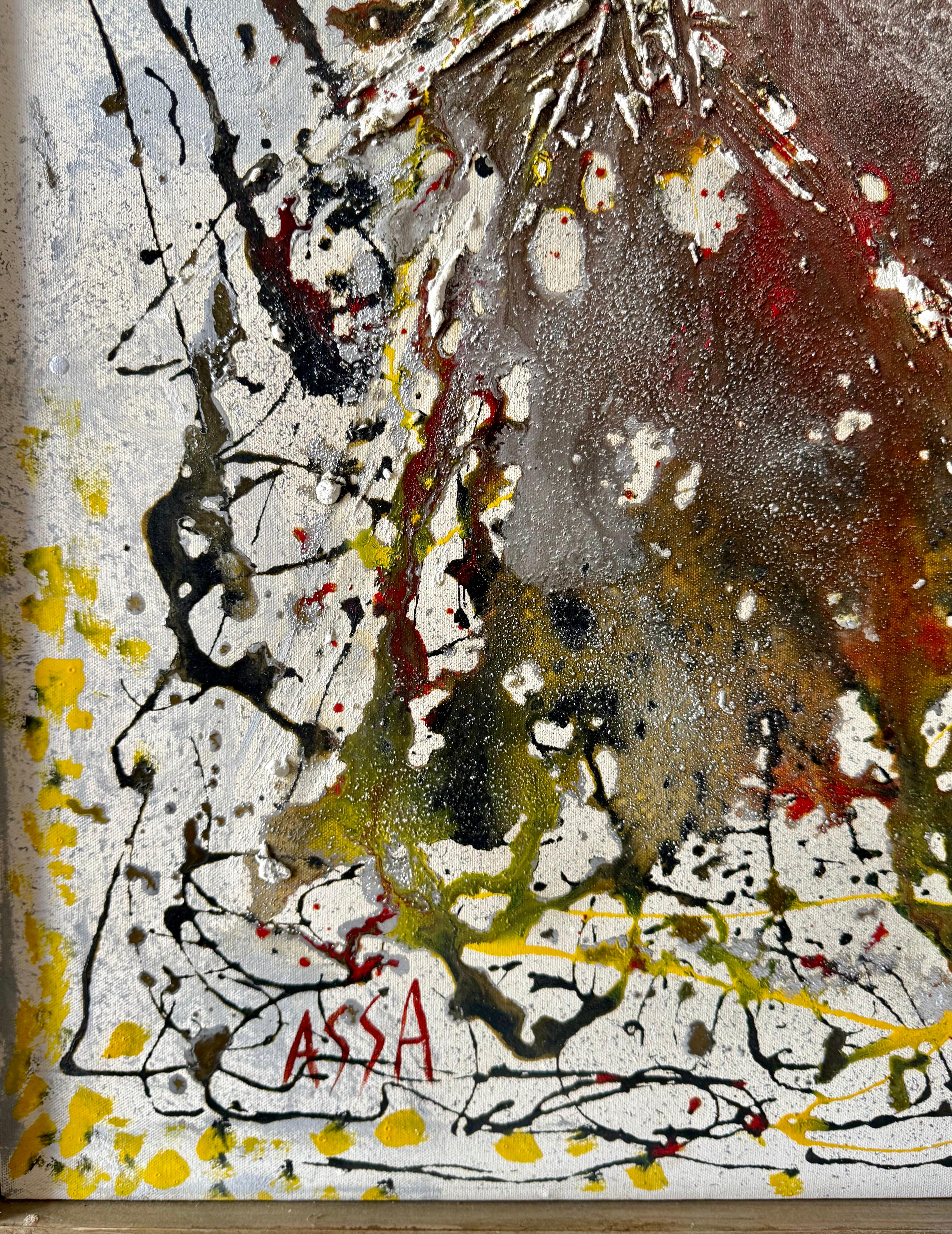 Pittura ad olio modernista persiana iraniana mediorientale astratta Fereydoun Assa in vendita 4