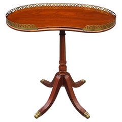 Ferguson Bros. Duncan Phyfe Style Mahogany Galleried Kidney Candle Stand