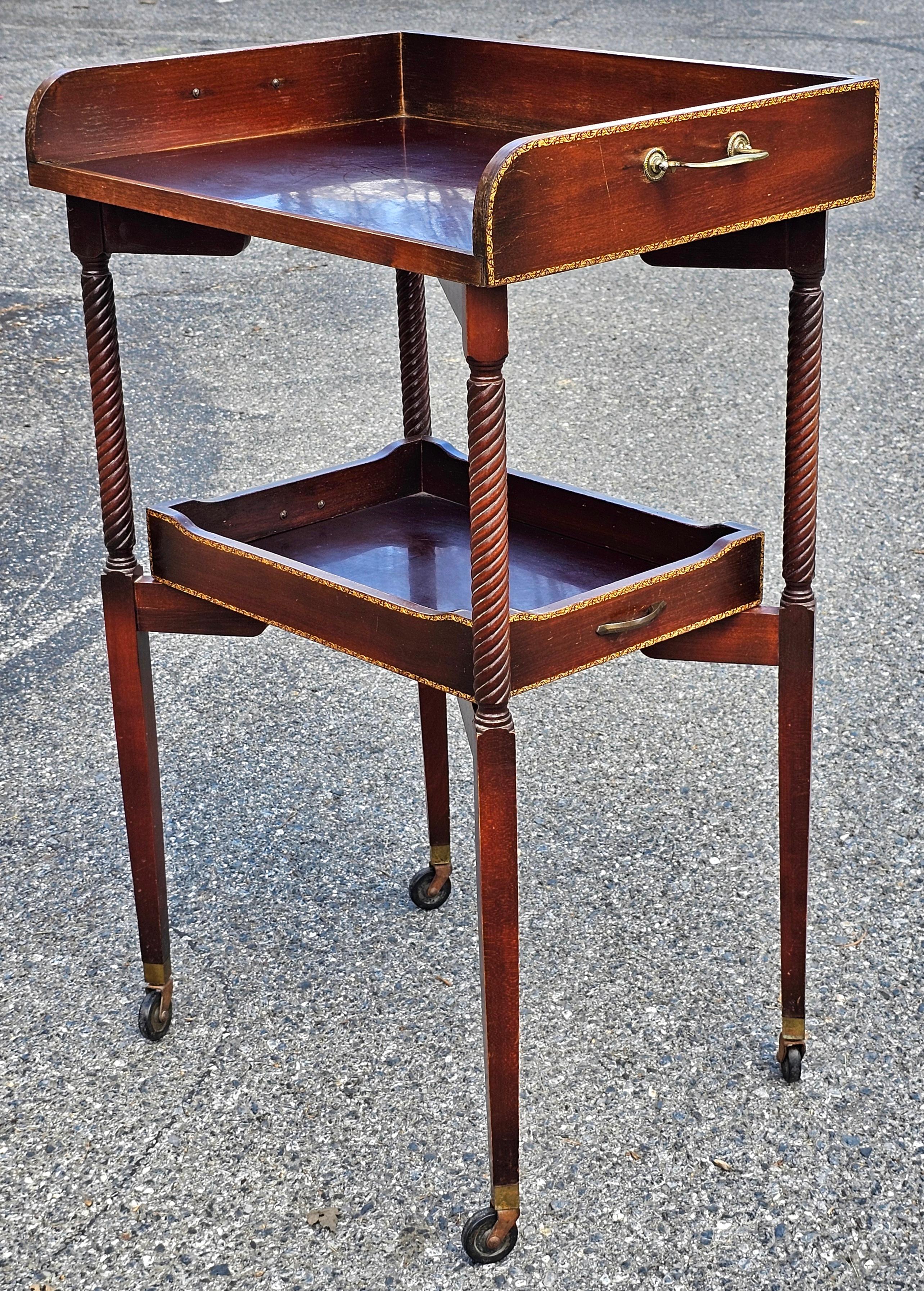 Regency Ferguson Bros. Tiered Patial Gilt Mahogany Folding Rafraichissoir Butler Trolley For Sale