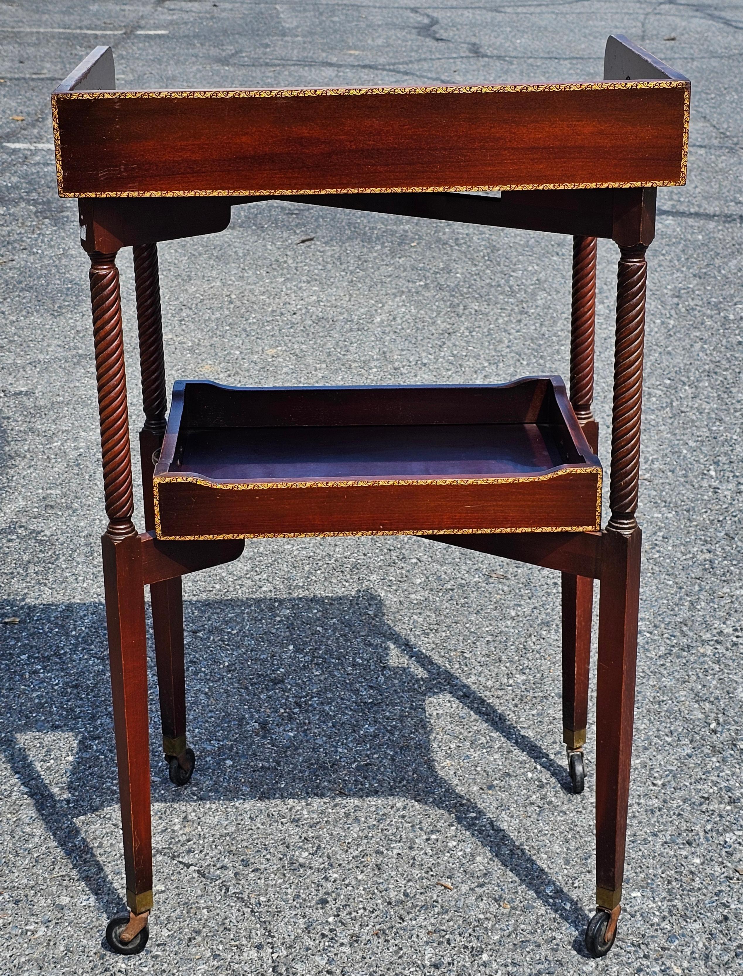 Ferguson Bros. Tiered Patial Gilt Mahogany Folding Rafraichissoir Butler Trolley For Sale 1