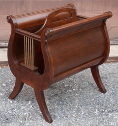 Ferguson Bros. Walnut Lyre Harp Form Magazine Holder