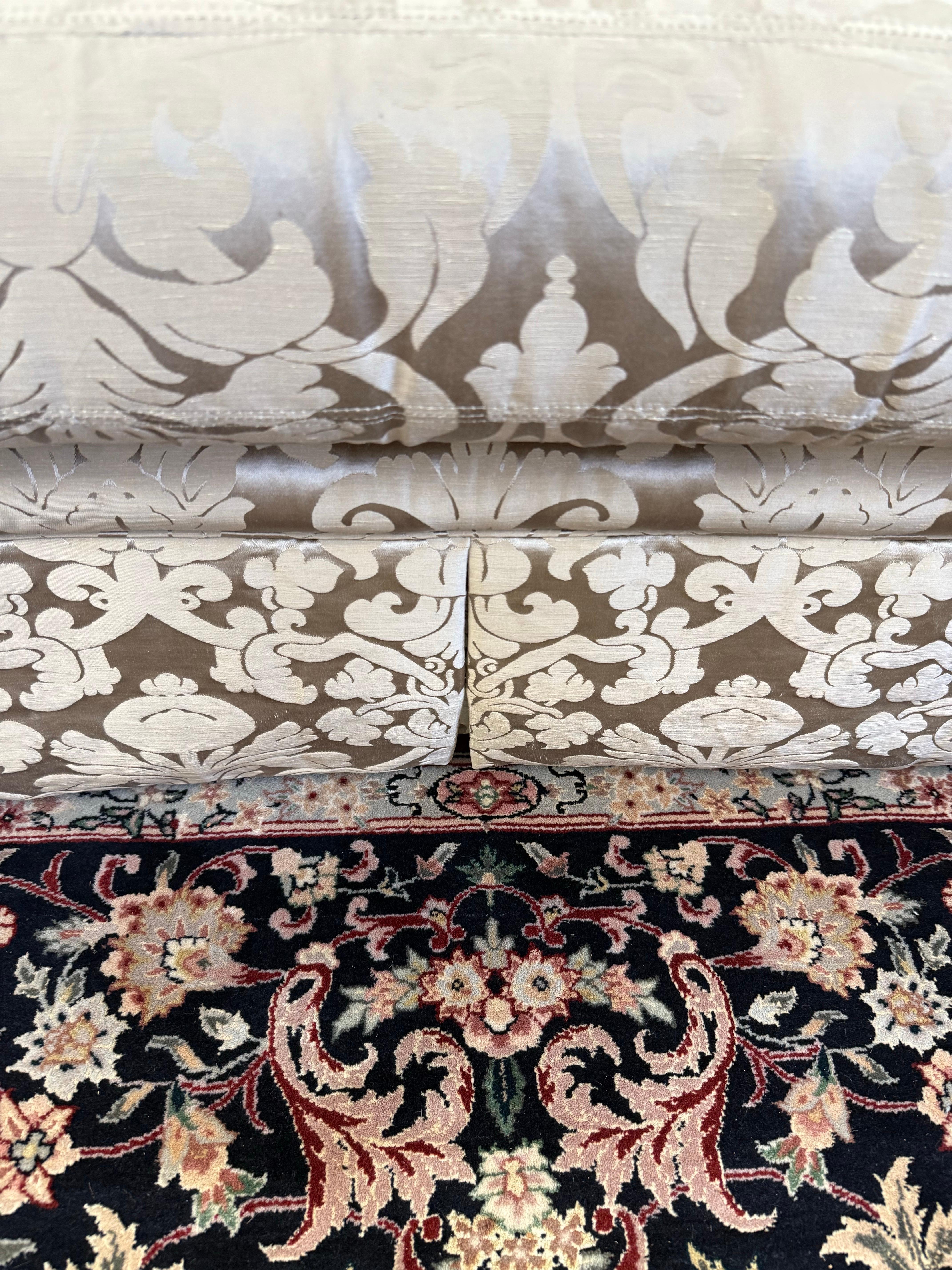 Ferguson Copeland Custom Silk Scalamandre Damask Sofa For Sale 16