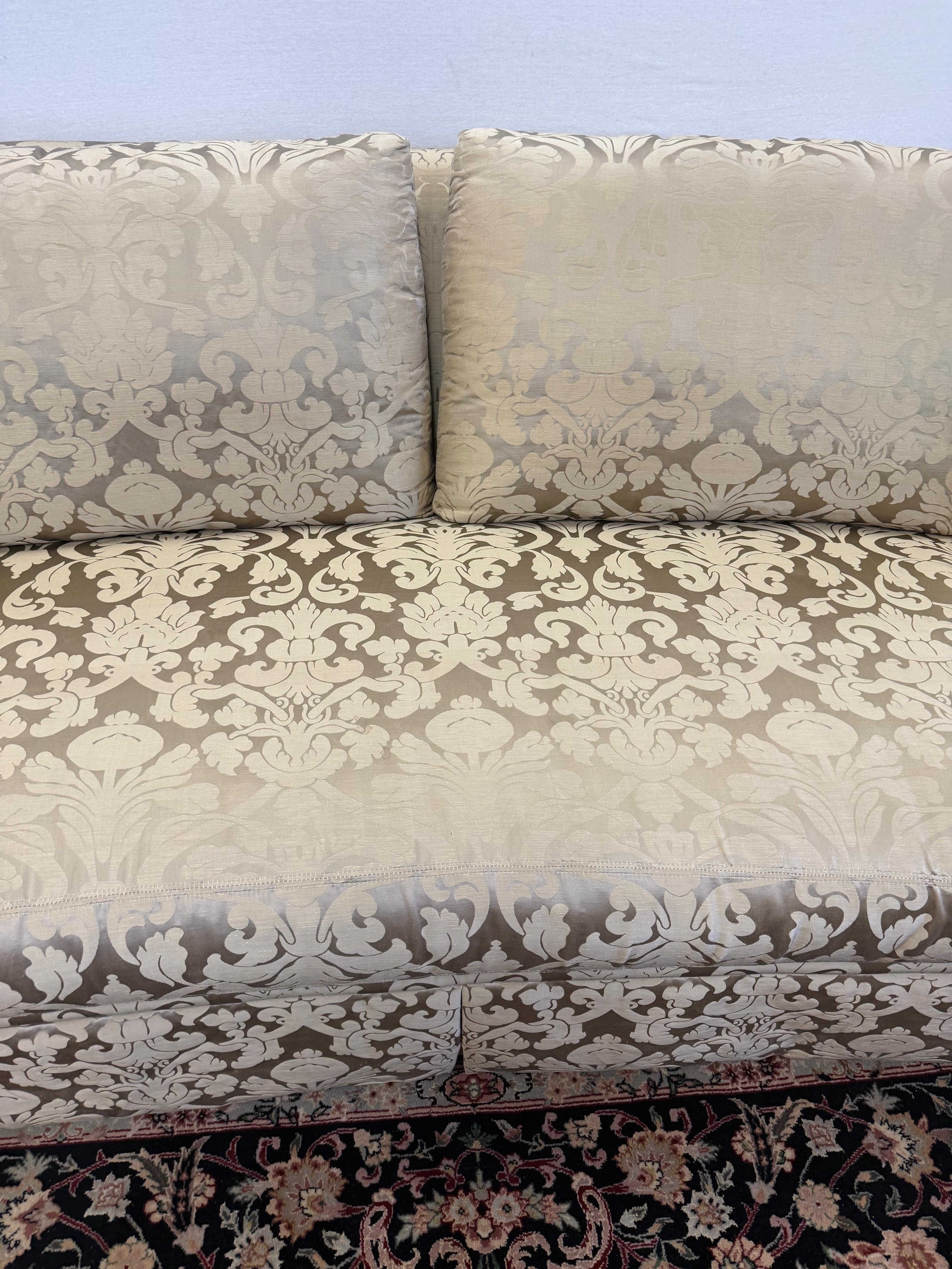 Ferguson Copeland Custom Silk Scalamandre Damask Sofa For Sale 17