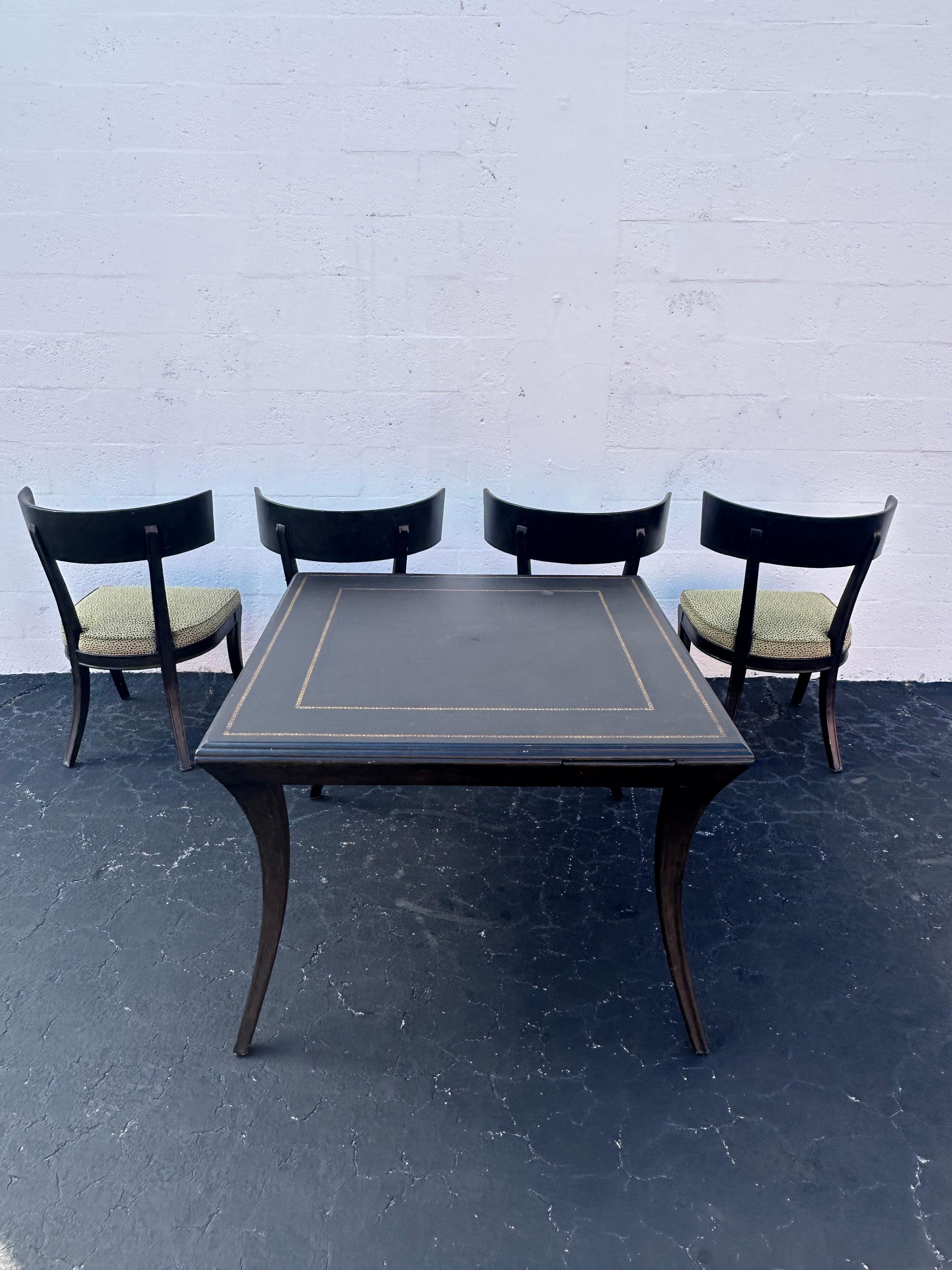 Ferguson Copeland Leather Wrapped Gaming Table Barrel Chairs, Set of 5 For Sale 4