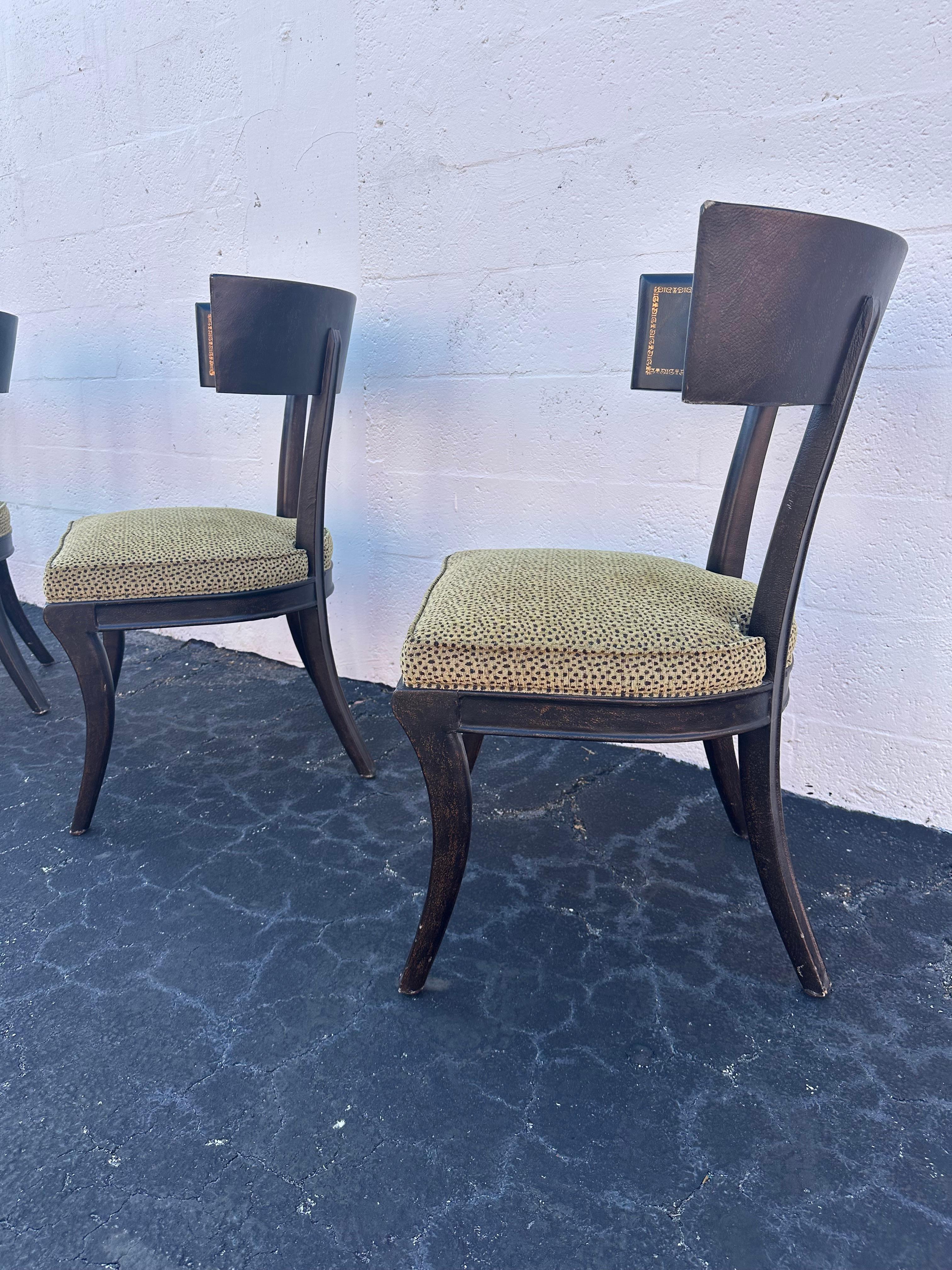 Ferguson Copeland Leather Wrapped Gaming Table Barrel Chairs, Set of 5 For Sale 8