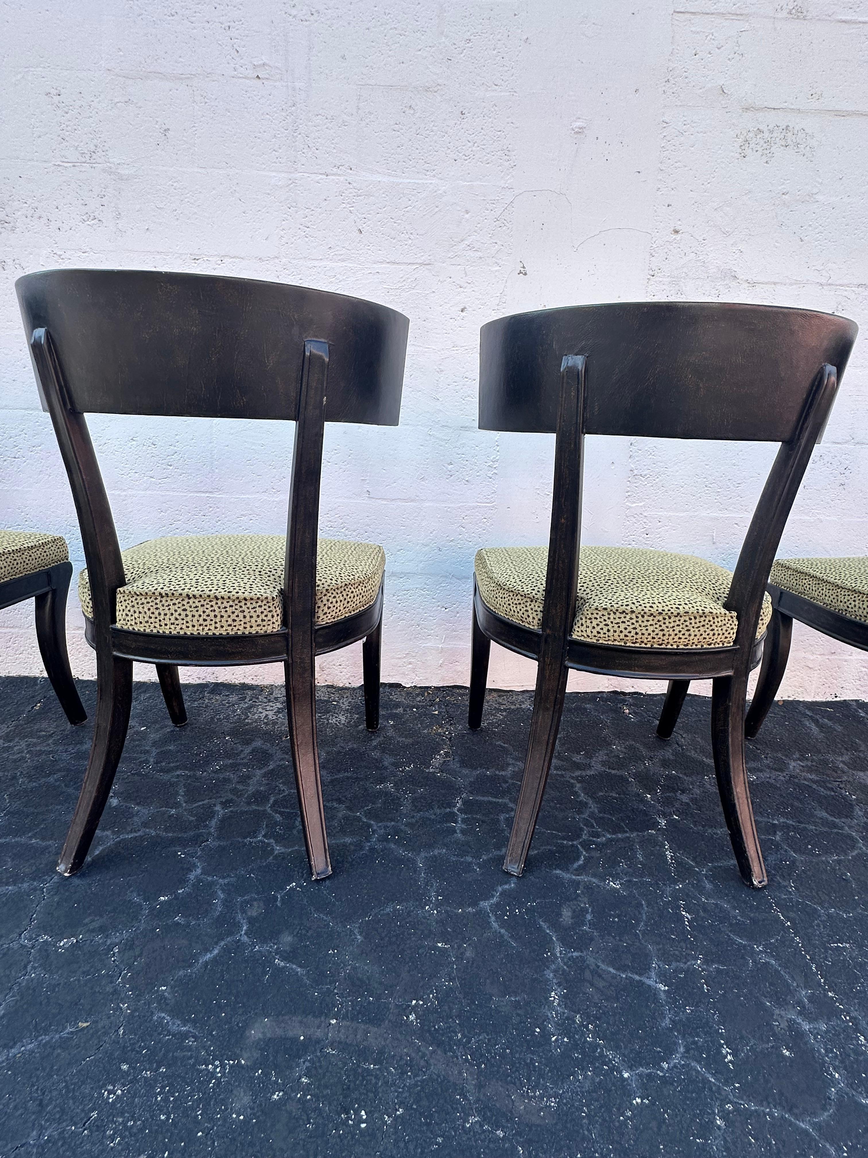 Ferguson Copeland Leather Wrapped Gaming Table Barrel Chairs, Set of 5 For Sale 11