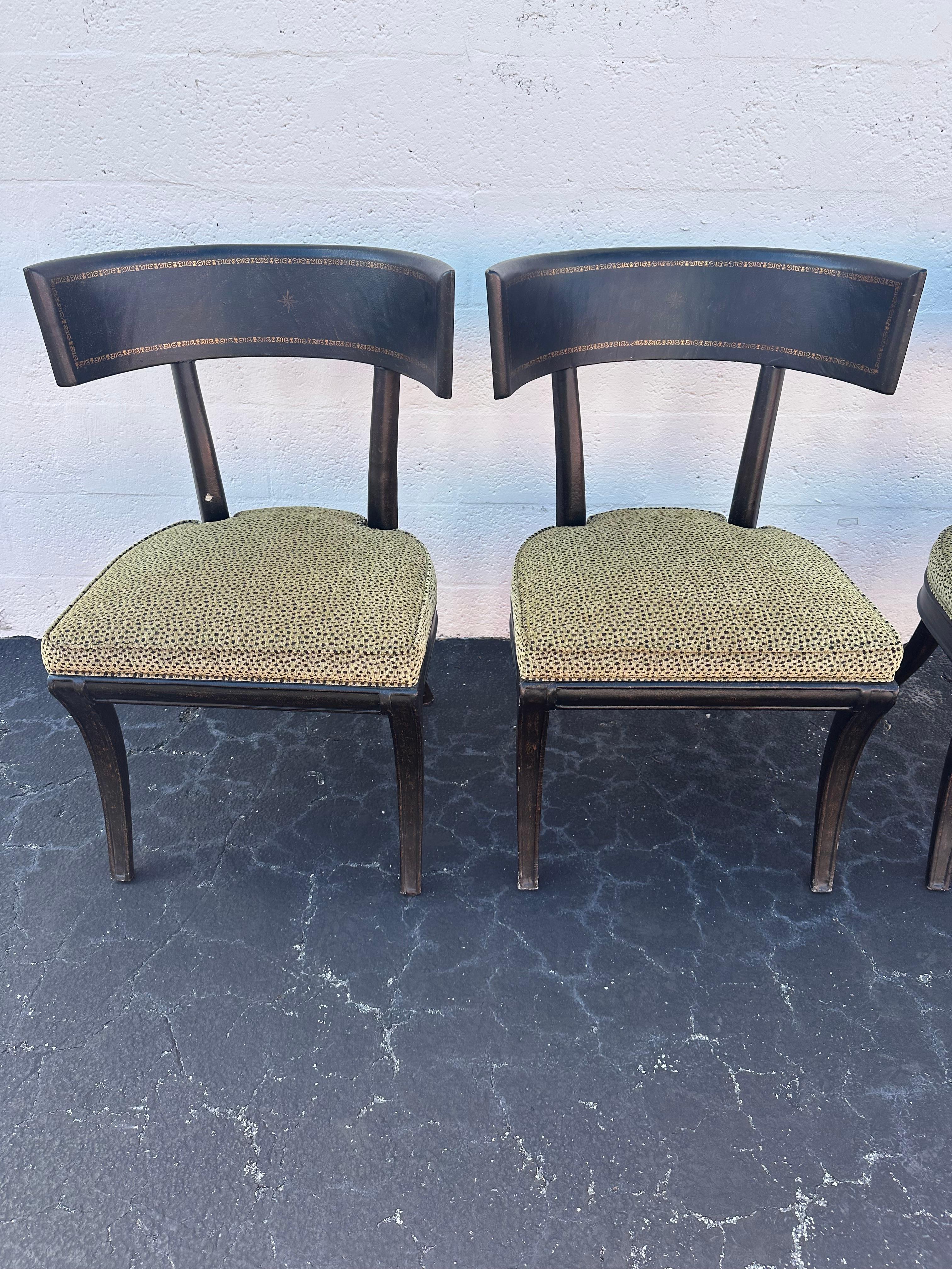 Ferguson Copeland Leather Wrapped Gaming Table Barrel Chairs, Set of 5 For Sale 13
