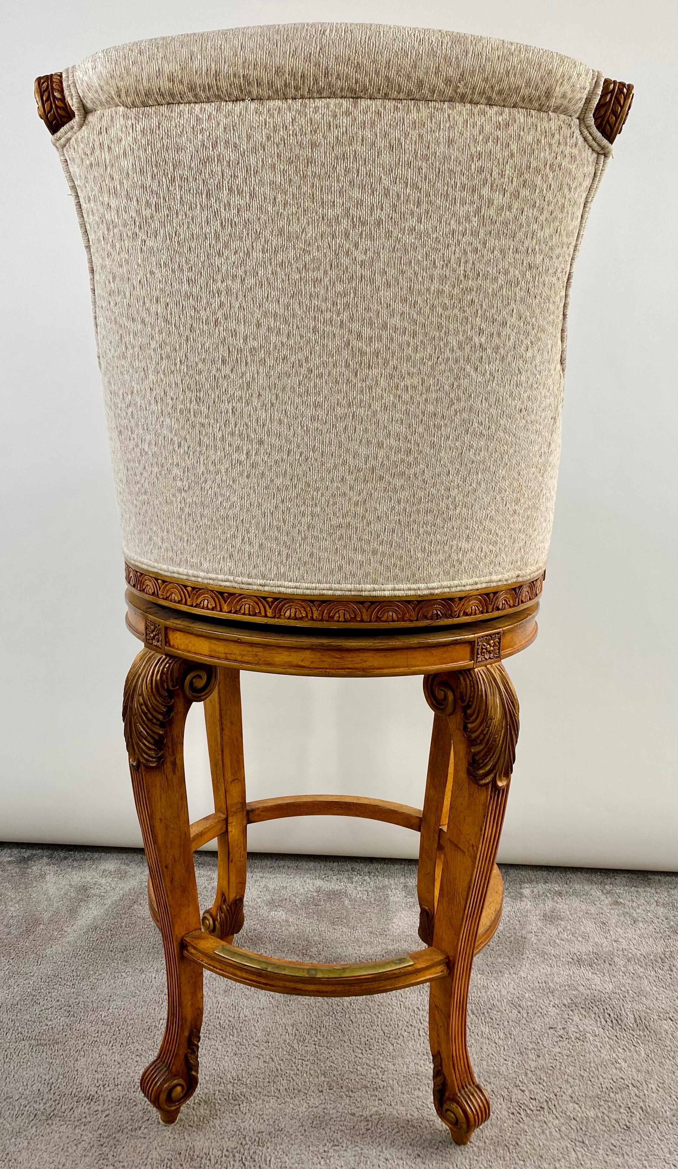 Ferguson Copeland Italian Provincial Style Bar Stool, a Pair  In Good Condition For Sale In Plainview, NY