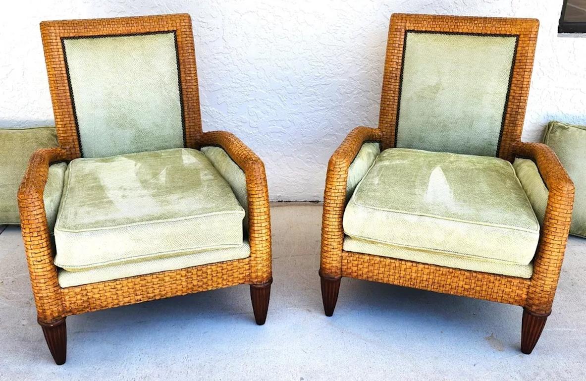 Ferguson Copeland Sillones de cuero con cordones en venta 1