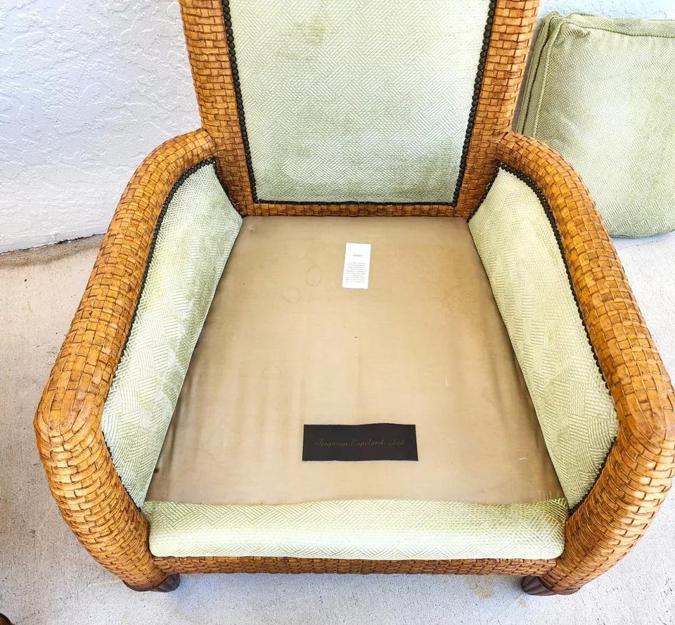 Ferguson Copeland Sillones de cuero con cordones en venta 3