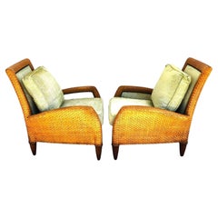 Ferguson Copeland Laced Leather Lounge Chairs