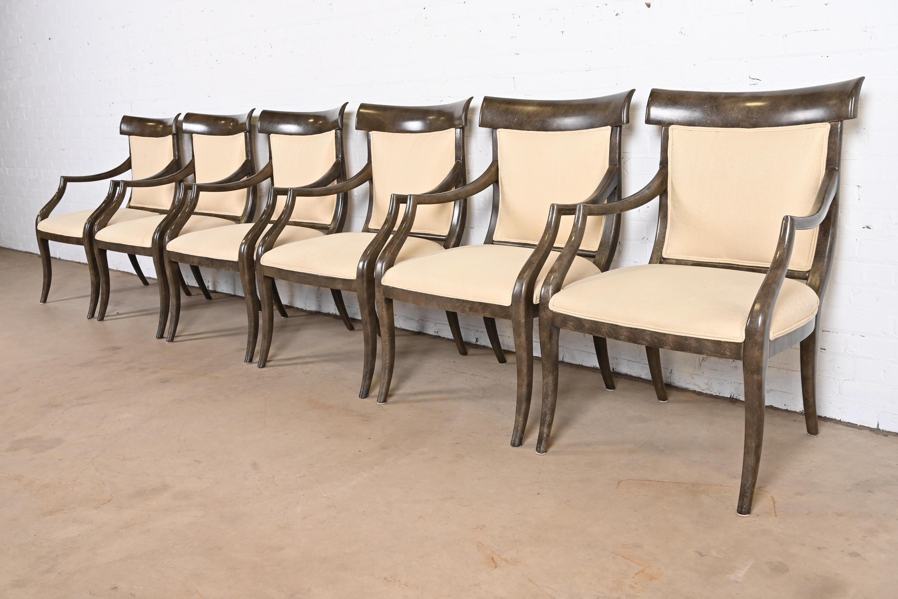 20th Century Ferguson Copeland Modern Regency Dining Armchairs, Set of Six For Sale
