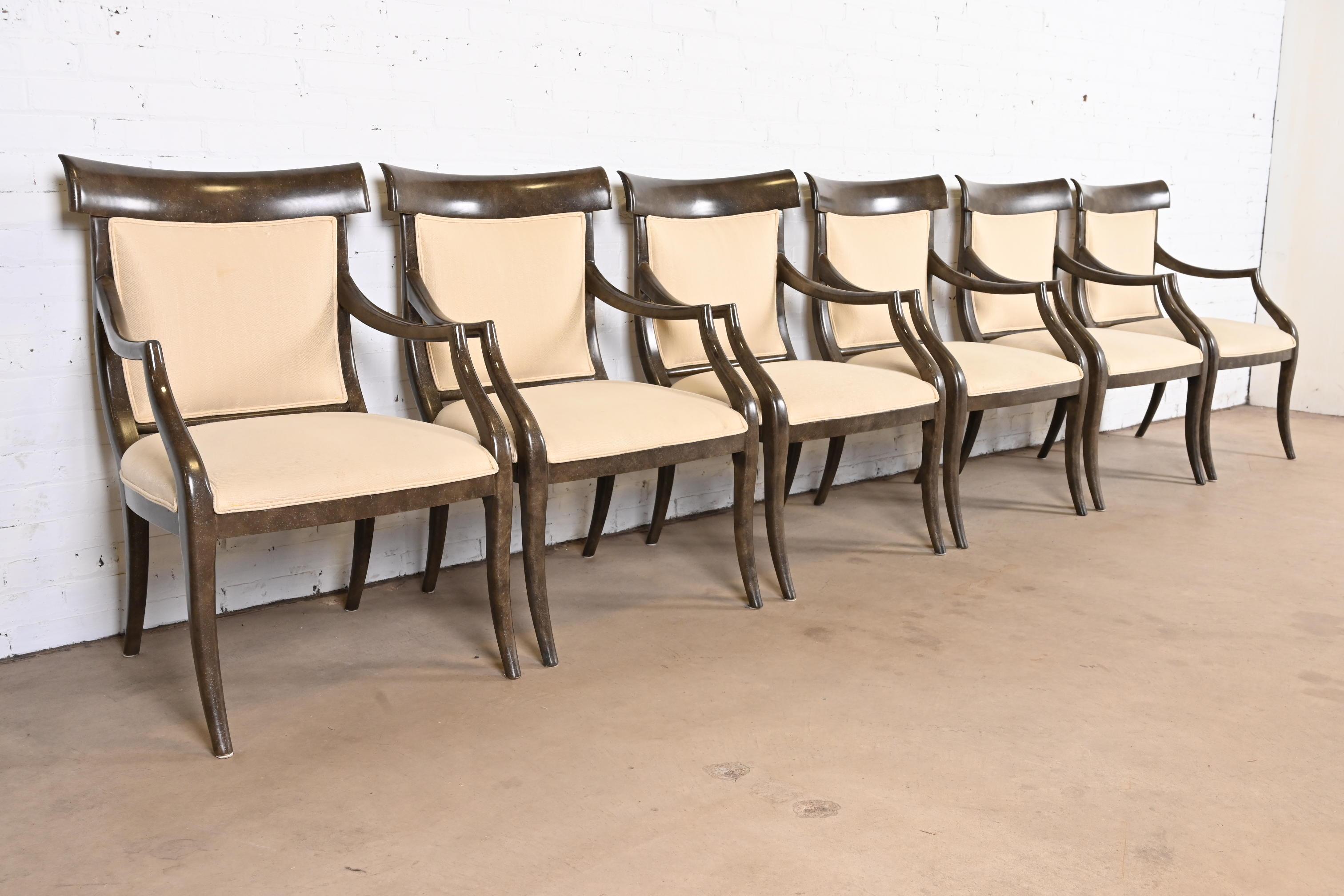 Ferguson Copeland Modern Regency Dining Armchairs, Set of Six For Sale 1