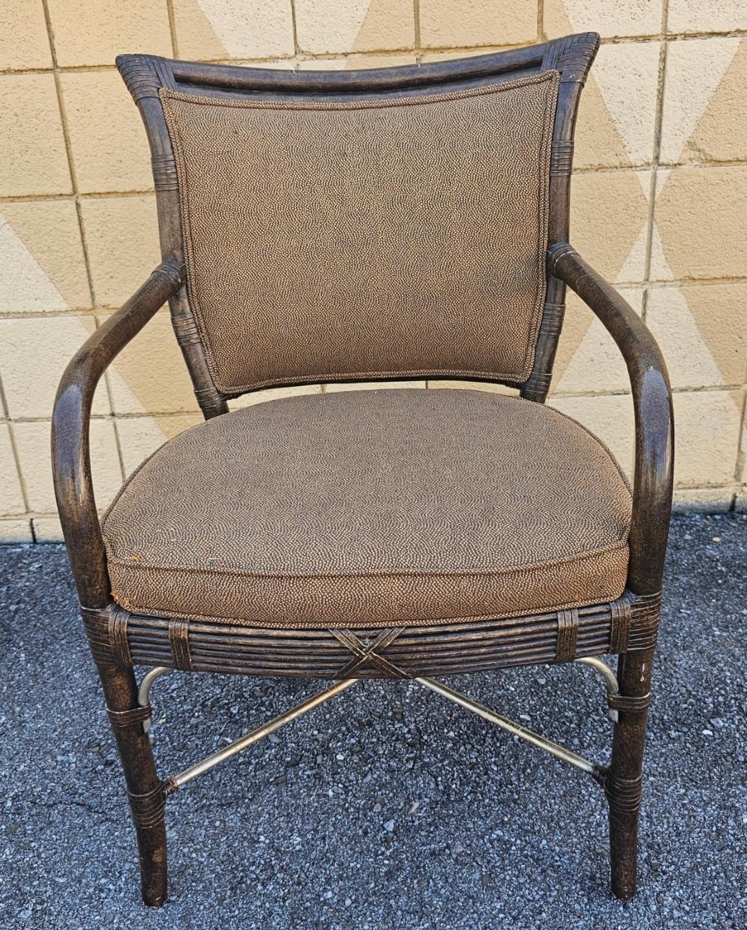 Ferguson Copeland Fauteuil Brighton tapissé de feuilles de tortue et d'argent Bon état - En vente à Germantown, MD