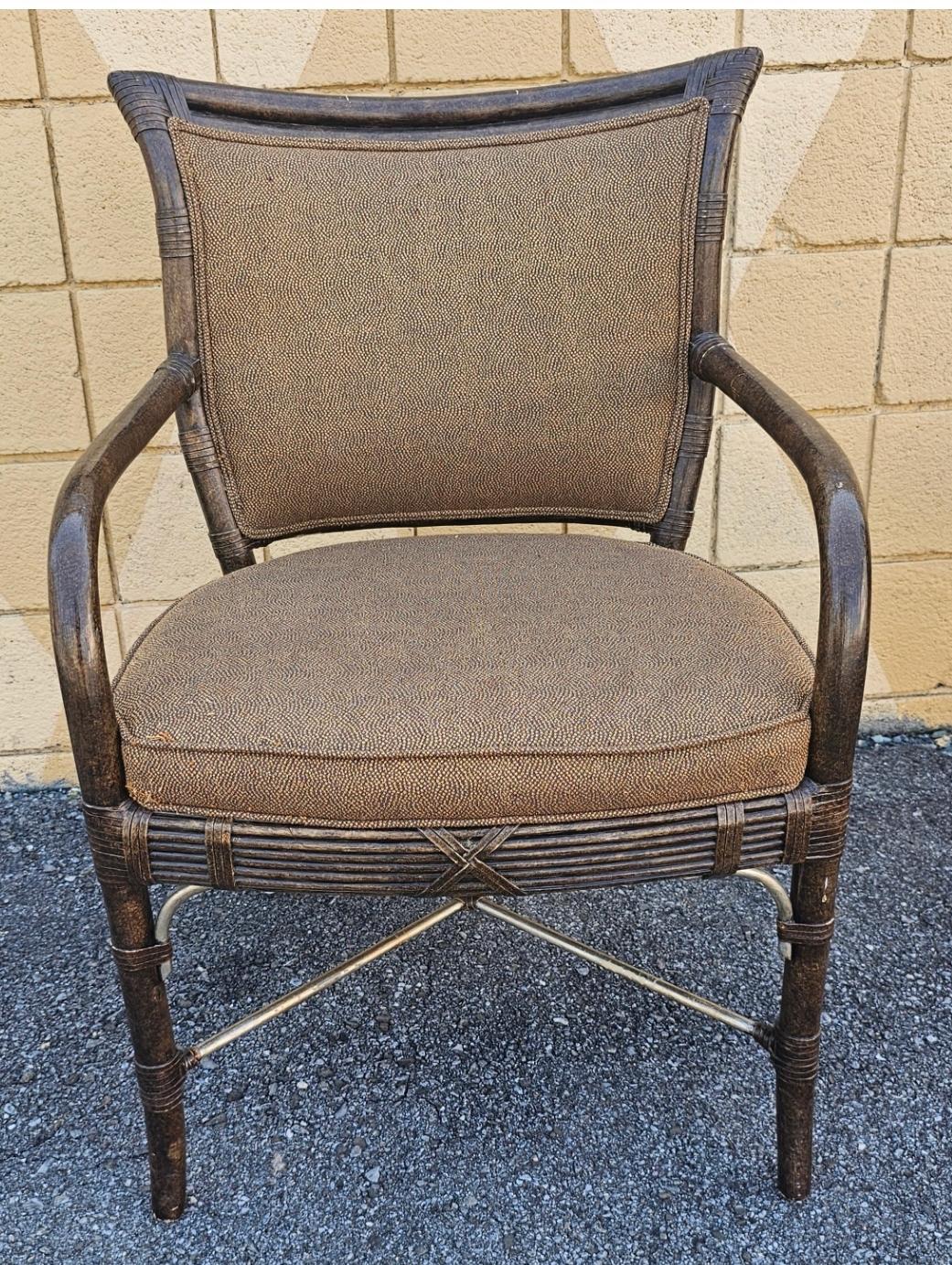 Métal Ferguson Copeland Fauteuil Brighton tapissé de feuilles de tortue et d'argent en vente