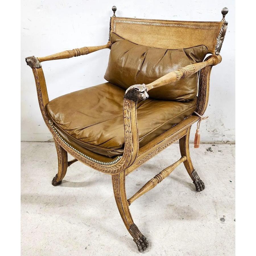 For FULL item description click on CONTINUE READING at the bottom of this page.

Offering One Of Our Recent Palm Beach Estate Fine Furniture Acquisitions Of A
Set of 2 Leather 