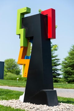 Melancholy Man - abstract, contemporary, stainless steel outdoor sculpture