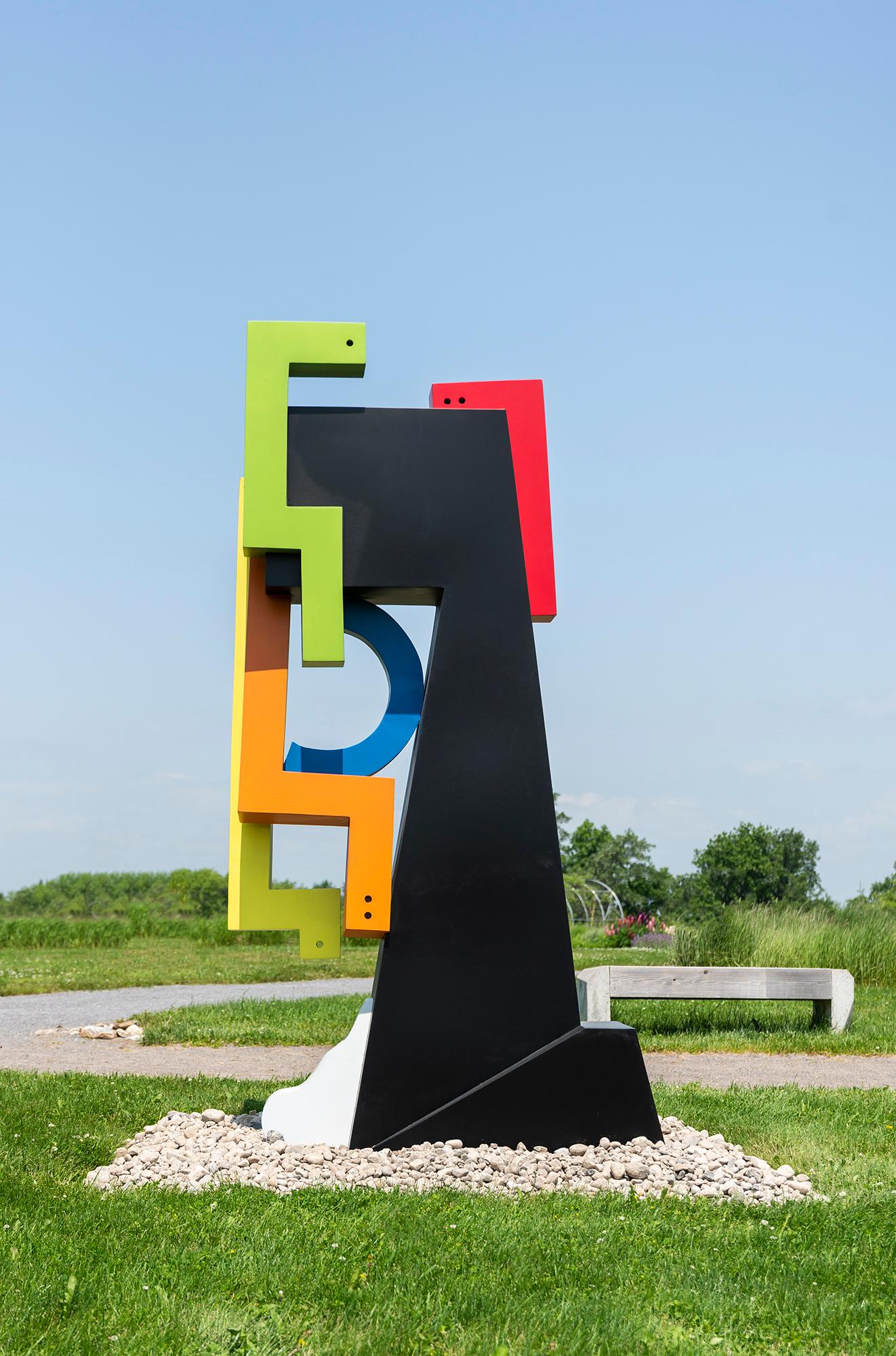Melancholy Man - abstract, contemporary, stainless steel outdoor sculpture - Abstract Geometric Sculpture by Ferhat Özgür Görel