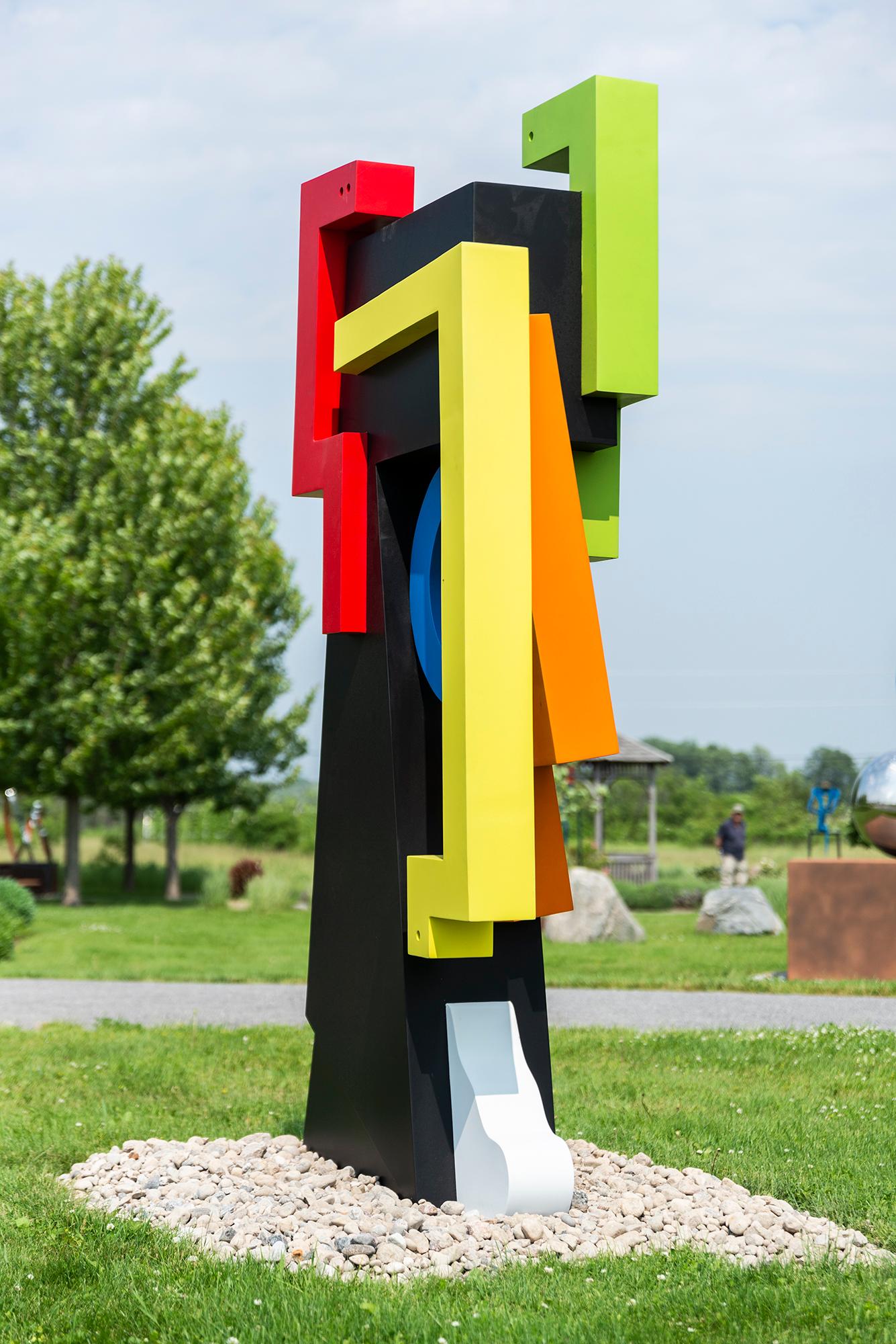 Melancholy Man - abstract, contemporary, stainless steel outdoor sculpture For Sale 1