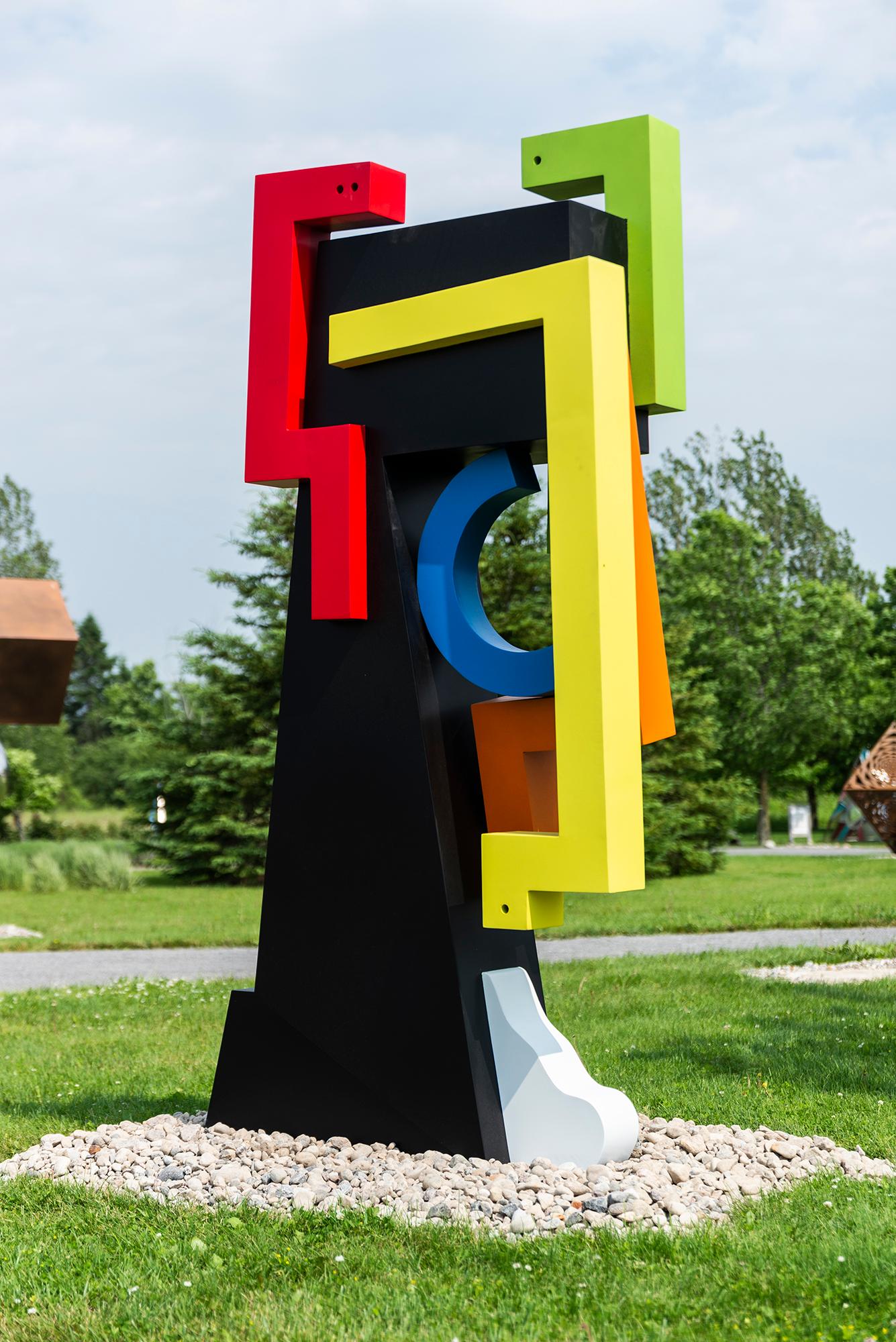 Melancholy Man - abstract, contemporary, stainless steel outdoor sculpture For Sale 2