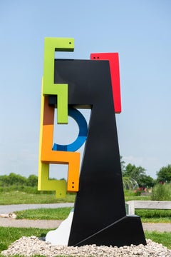 Melancholy Man - abstract, contemporary, stainless steel outdoor sculpture