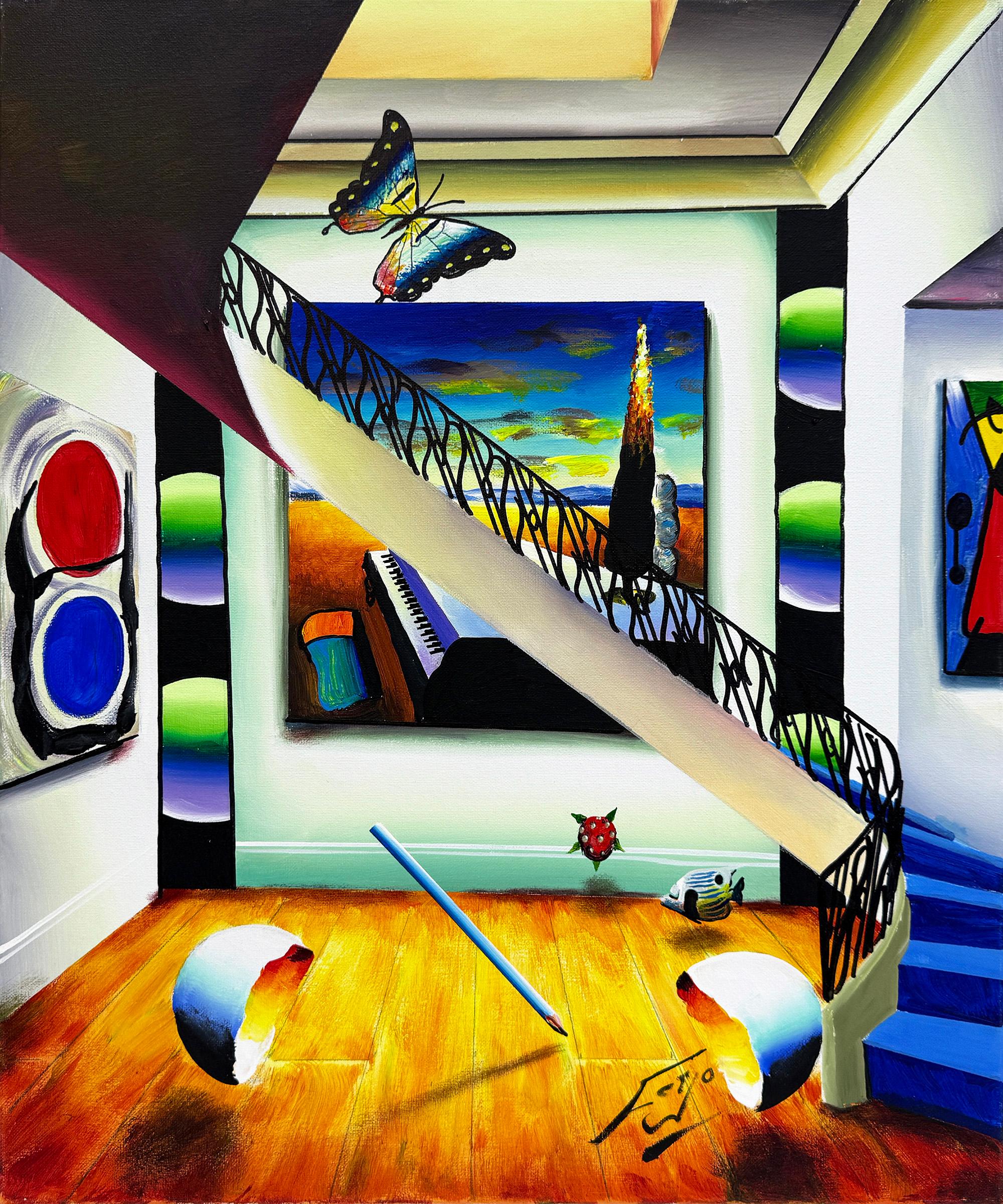 Blue Staircase (original painting on canvas)