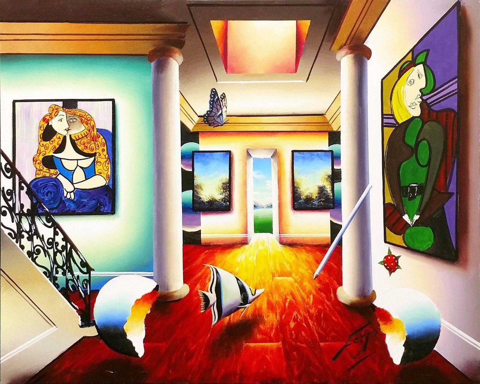 Ferjo, Fernando de Jesus Oliveira Figurative Painting - CUBIST ROOM