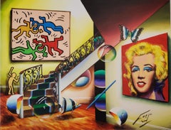 Ferjo Homage To Andy Warhol and Keith Haring #3 Original Oil On Canvas