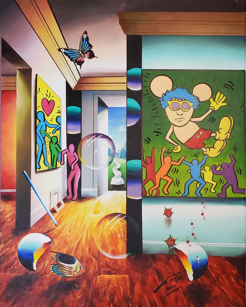 Ferjo, Fernando de Jesus Oliveira Interior Painting - Ferjo Homage To Keith Haring # 1
