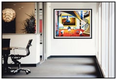 Ferjo Large Original Painting On Canvas Signed Interior Miro Fernando Oliveira