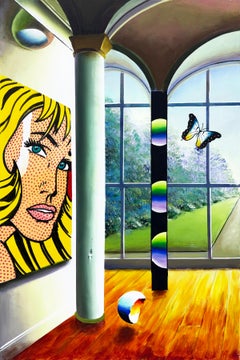 Grand Window (Diptych), large original painting on canvas