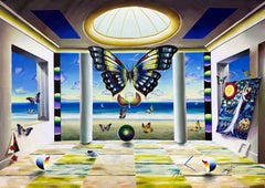 Homenaje a Chagall (enorme pintura original sobre lienzo)