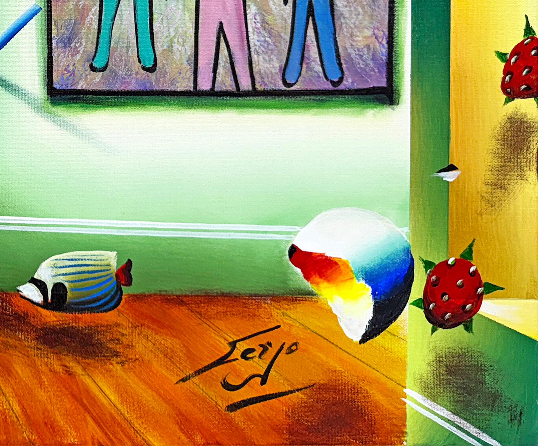 Hommage an Haring (großes Originalgemälde auf Leinwand) – Painting von Ferjo, Fernando de Jesus Oliveira