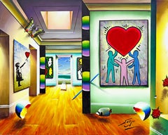 Hommage an Haring (großes Originalgemälde auf Leinwand)