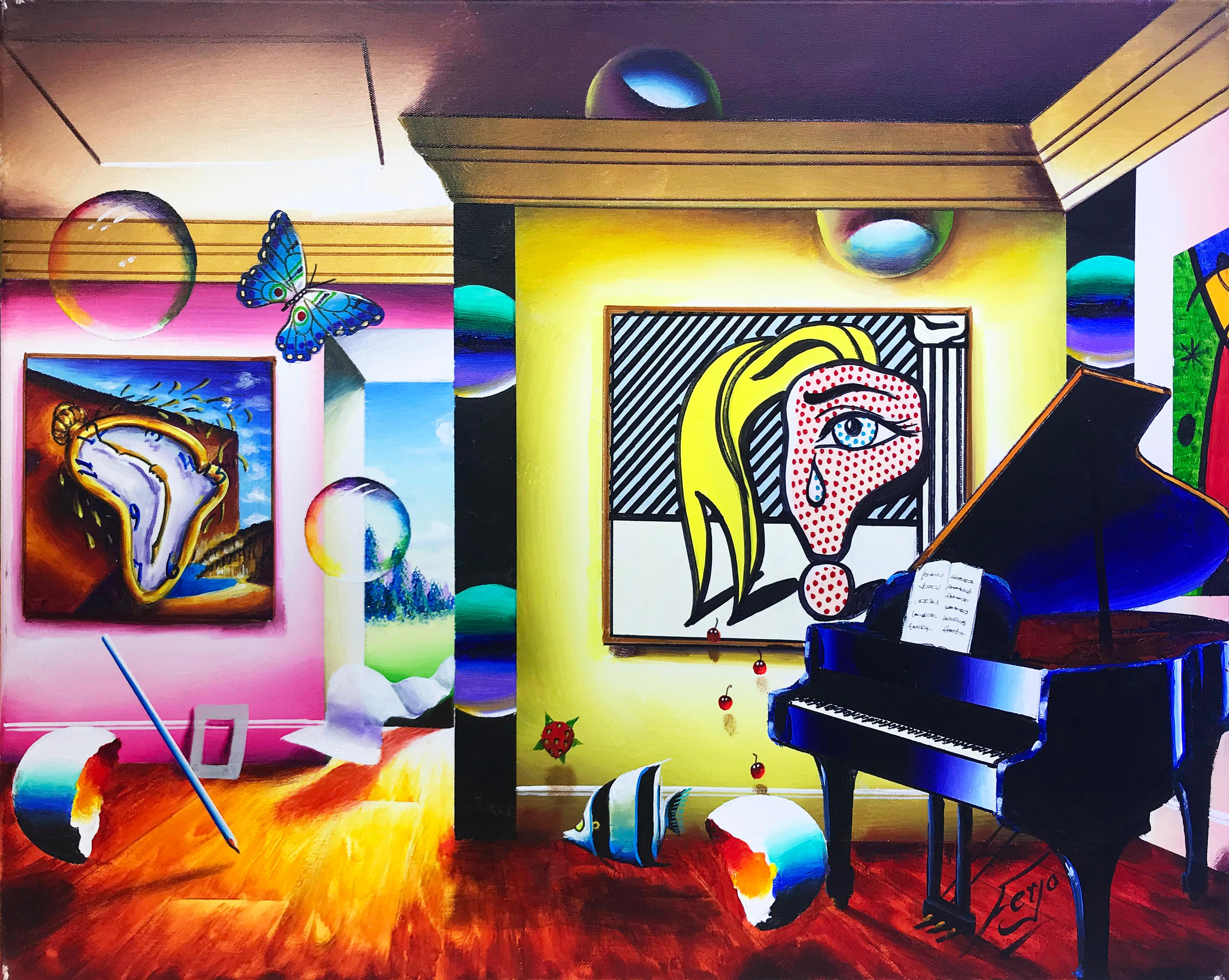 Ferjo, Fernando de Jesus Oliveira Interior Painting - HOMAGE TO LICHTENSTEIN