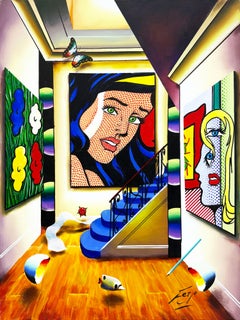 Hommage an Lichtenstein (großes Originalgemälde auf Leinwand)
