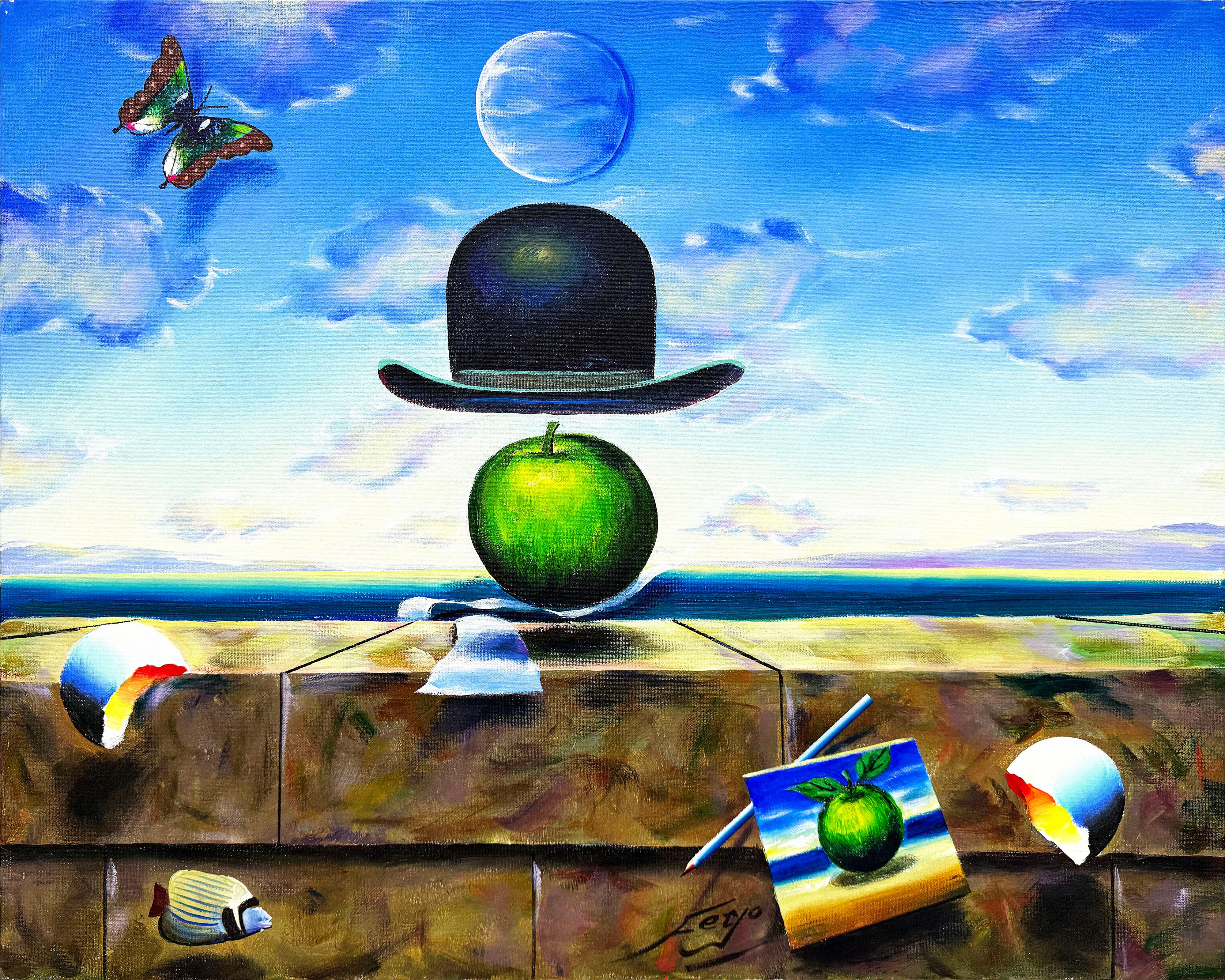 Homage to Magritte (large original painting on canvas)