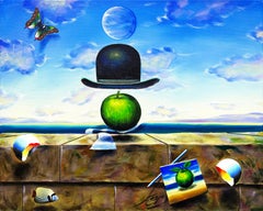 Homage to Magritte (large original painting on canvas)