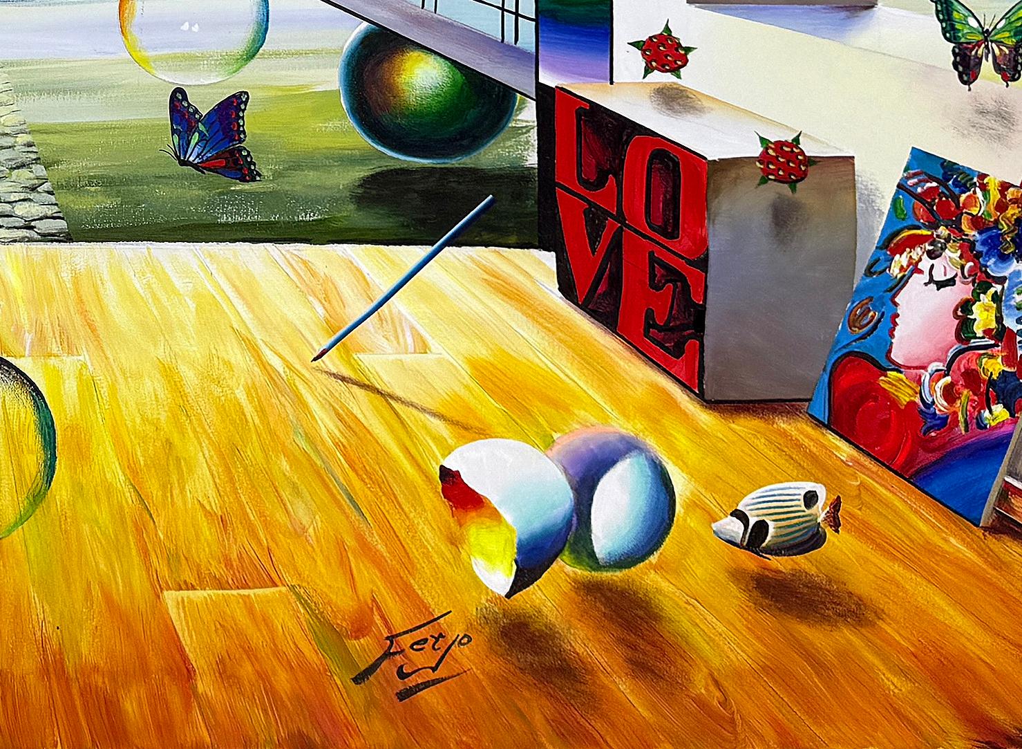 Hommage an die Pop Art (großes Originalgemälde auf Leinwand) – Painting von Ferjo, Fernando de Jesus Oliveira