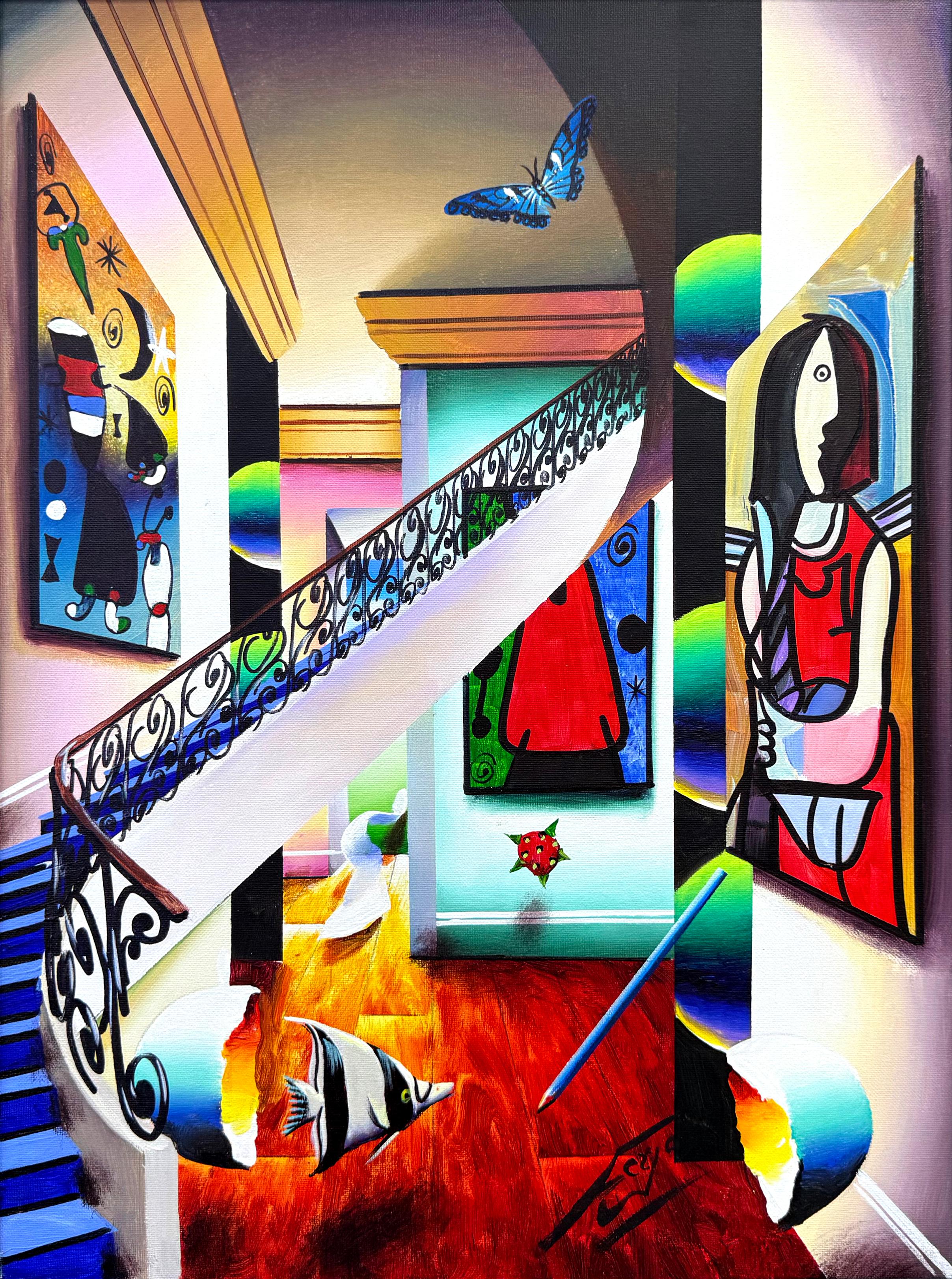 Hommage aux maîtres espagnols (peinture originale encadrée sur toile) - Painting de Ferjo, Fernando de Jesus Oliveira